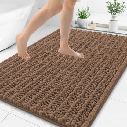 Smiry Bathroom Rugs 48X32, Extra Soft Rubber Backing Chenille Bath Mats