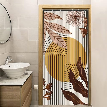 Boho Brown Stall Shower Curtain with Hooks 36x72 Inch