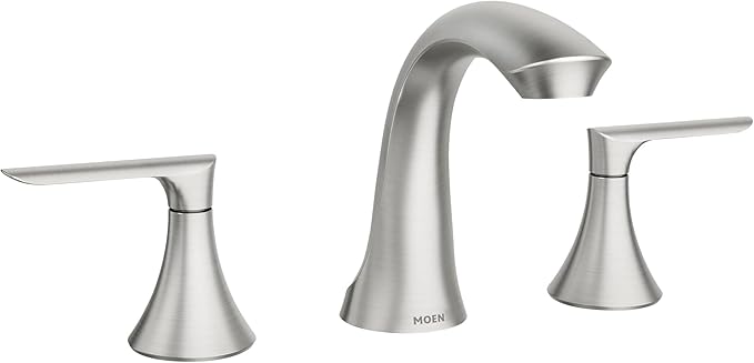 Moen Findlay Spot Resist Brushed Nickel Widespread Bathroom Faucet, 2-Handle Setup with Valve Included, 84517SRN