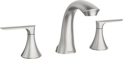 Moen Findlay Spot Resist Brushed Nickel Widespread Bathroom Faucet, 2-Handle Setup with Valve Included, 84517SRN