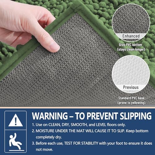 Arotive Bathroom Rugs Mat 30x17, Soft Absorbent Chenille Shaggy Bath Mat