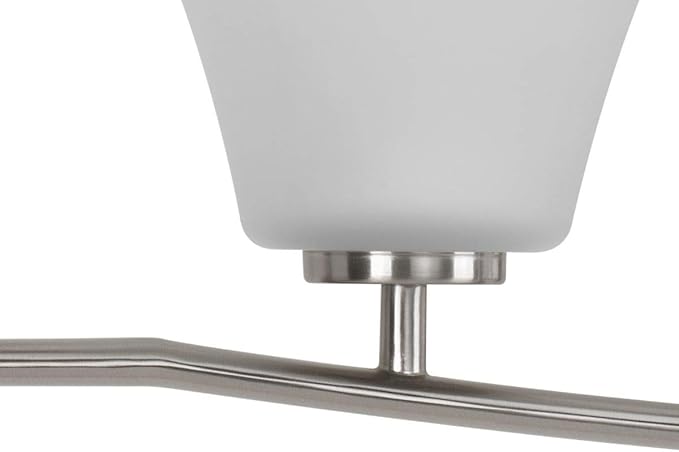 Progress Lighting P2007-09 Bravo Collection Etched Glass Modern Bath Vanity Light, 4-Light, Brushed Nickel