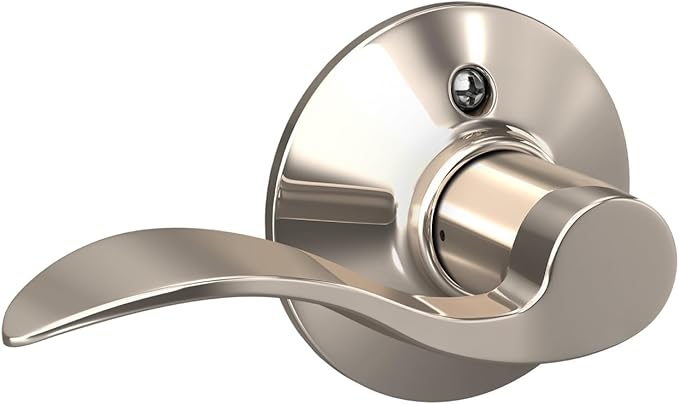 SCHLAGE Accent Lever Hall and Closet Lock in Polished Nickel - F10 ACC 618