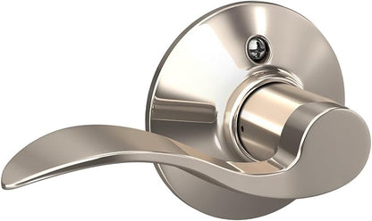 SCHLAGE Accent Lever Non-Turning Lock in Polished Nickel - Left Handed - F170 ACC 618 LH