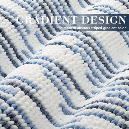 BSICPRO Bathroom Rugs Sets 2 Piece, Modern Bath Mat 20"x32"+16"x24", Blue