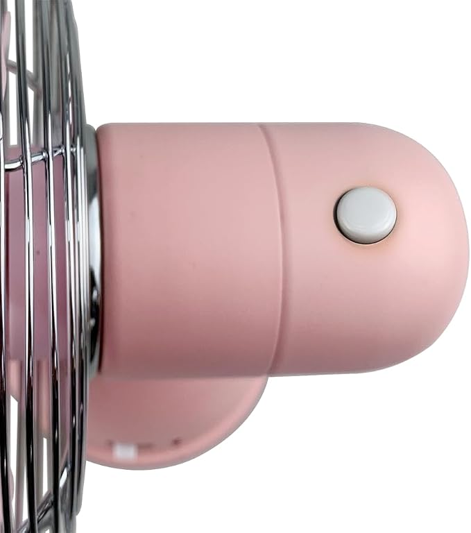 Good Housekeeping 5" All-Metal (92526) USB Desktop Laptop Nightstand Fan with Oscillation (Pink)