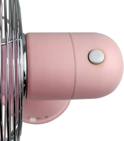 Good Housekeeping 5" All-Metal (92526) USB Desktop Laptop Nightstand Fan with Oscillation (Pink)