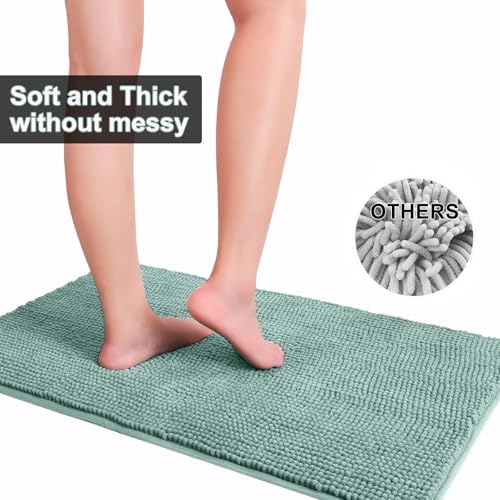 Urvoix Bathroom Rugs Sets 3 Piece, Non-Slip Chenille Bath Rug Set
