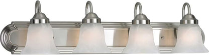 Progress Lighting P3054-09 Alabaster Glass Bath & Vanity, 30-Inch Width x 7-1/4-Inch Height, Nickel