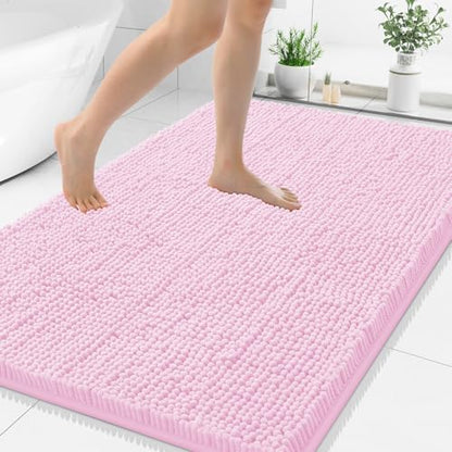 Smiry Bathroom Rugs 40X32, Luxury Chenille Extra Soft Absorbent Bath Mat