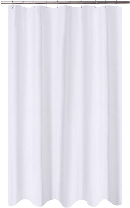 N&Y HOME Fabric Shower Curtain Liner Extra Long Stall Size 54 Width by 80 Length inches, Hotel Quality, Washable, White Bathroom Curtains with Grommets, 54x80