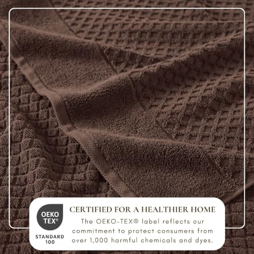 Great Bay Home Oversized Bath Sheets - 100% Cotton 2 Pack 68x35 Extra Large Towel - Absorbent, Durable, Quick-Dry Towels for Bathroom (Chocolate)