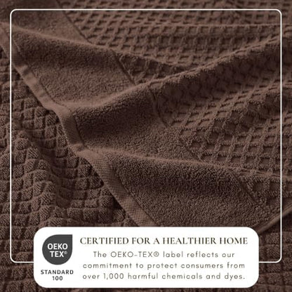 Great Bay Home Oversized Bath Sheets - 100% Cotton 2 Pack 68x35 Extra Large Towel - Absorbent, Durable, Quick-Dry Towels for Bathroom (Chocolate)