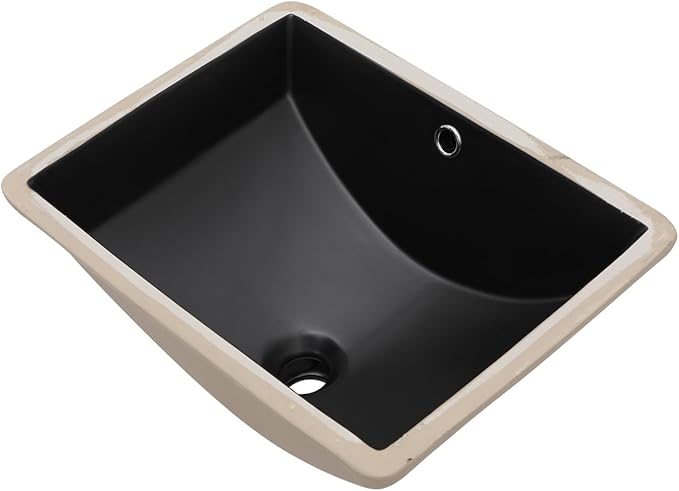 Sarlai Undermount Bathroom Sink - 21 x 15 inch Rectangular Vessel Sink Undermount Modern Ceramic Rectangle Vanity Sink Art Basin with Overflow, Interior Bowl Size 19-2/9" x 13-1/9"