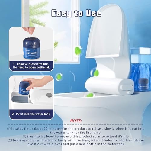 Automatic Continuous Toilet Bowl Cleaner 3 Bottles Lemon