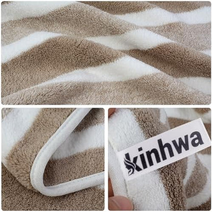 KinHwa Microfiber Hand Towels for Bathroom Soft and Absorbent Face Towels Brown Bathroom Hand Towels for SPA Hair Bath 16inchx30inch 2 Pack