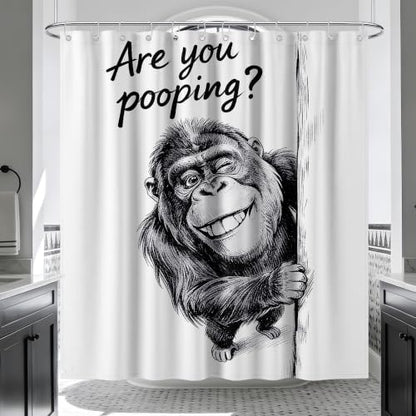 Extra Tall Shower Curtain XL Cute Monkey, 70 x 84 Inchs