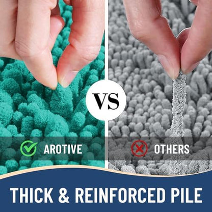 Arotive Bathroom Rugs Mat 34x21, Soft Absorbent Chenille Shaggy Bath Mat