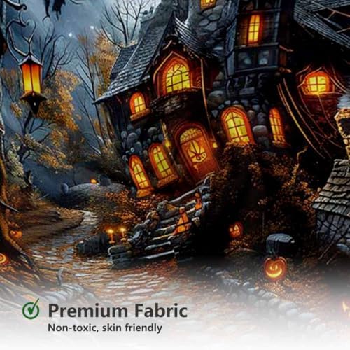MEHOFOND Halloween Evil Pumpkin Shower Curtain Moon Night Bath Curtain