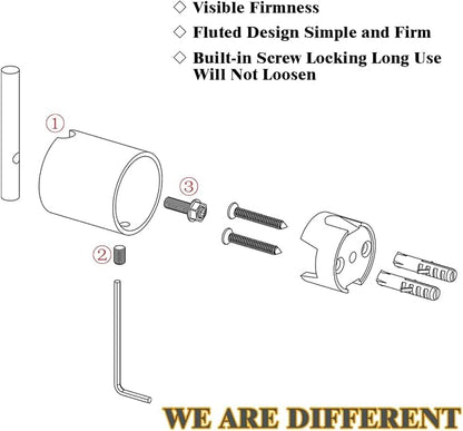 RANDOM Matte Black Bathroom Hardware Set 5 Pieces Include 24 inch Towel Bar Towel Ring Toilet Paper Holder Towel Hook for Bathroom,SUS304 Stainless Steel.RD96068S-5MB-2