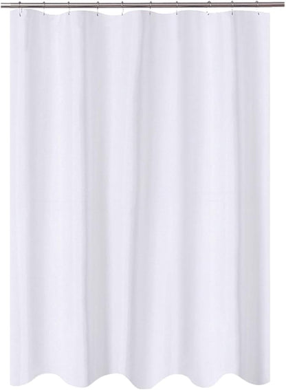 N&Y HOME Fabric Shower Curtain Liner 60 x 72 inches Bath Stall Size, Hotel Quality, Washable, Water Repellent, White Bathroom Curtains with Grommets, 60x72