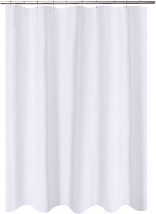 N&Y HOME Fabric Shower Curtain Liner 60 x 72 inches Bath Stall Size, Hotel Quality, Washable, Water Repellent, White Bathroom Curtains with Grommets, 60x72