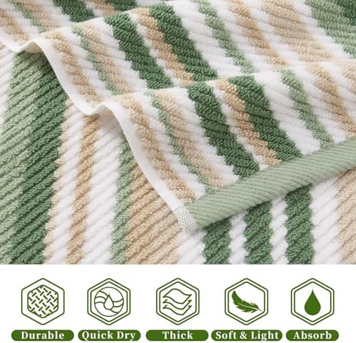 VOOVA & MOVAS Hand Towels 4 Pack, 100% Cotton, 16x27 in, Sage Beige