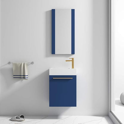 Blossom 18 Inch Navy Blue Small Bathroom Vanity with Sink, Narrow Bathroom Vanity