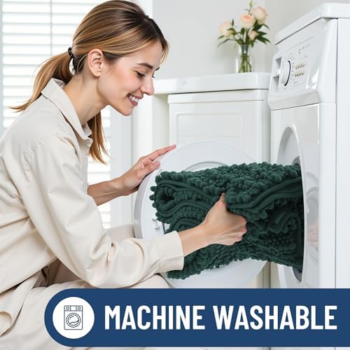 Smiry Bathroom Rugs 59X24, Extra Soft Rubber Backing Chenille Bath Mats