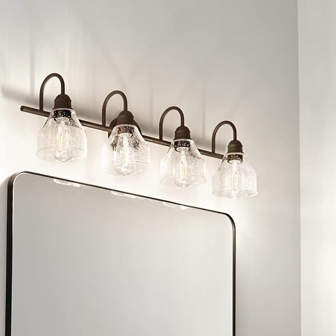 Kichler 45974NBR Avery Vanity, 4-Light 300 Total Watts, Natural Brass