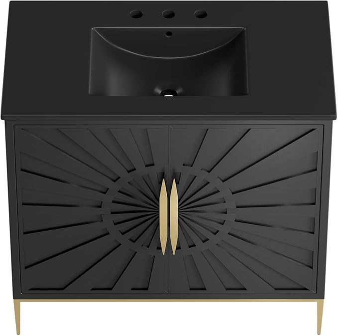 Modway Awaken Bathroom Vanity Cabinet, 36", Black Black
