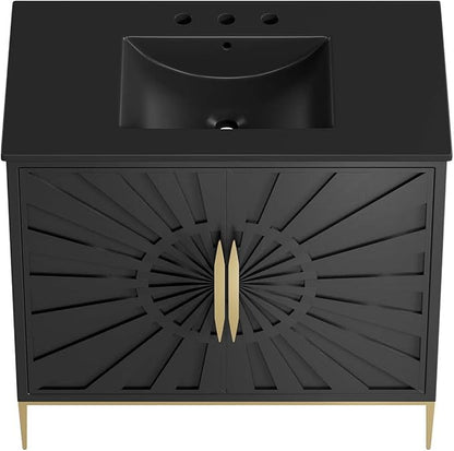 Modway Awaken Bathroom Vanity Cabinet, 36", Black Black