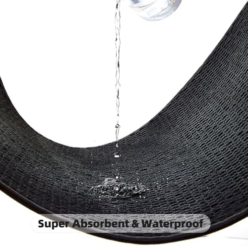 TYUU Black Bathroom Rugs Non Slip Washable, Super Absorbent Thin Bath Mat Quick Dry Low Pile Bathroom Rug, Black 20''x48''