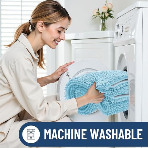 Smiry Bathroom Rugs 36X24, Luxury Chenille Extra Soft Absorbent Bath Mat