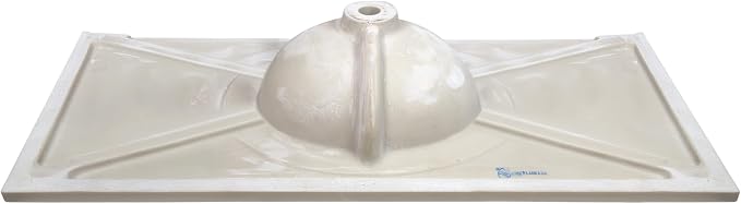 Design House Cultured Marble Vanity Top, 49 in W x 22 in D, Integrated 4 in Centerset Oval Sink & Backsplash, Ivory Swirl, 586347 | With Backsplash, , Countertop, Classic, Cultured Marble, Bath, 586347