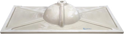Design House Cultured Marble Vanity Top, 49 in W x 22 in D, Integrated 4 in Centerset Oval Sink & Backsplash, Ivory Swirl, 586347 | With Backsplash, , Countertop, Classic, Cultured Marble, Bath, 586347