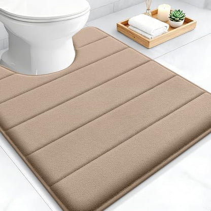 OLANLY Memory Foam Toilet Rugs U Shaped 24x20, Super Soft and Absorbent