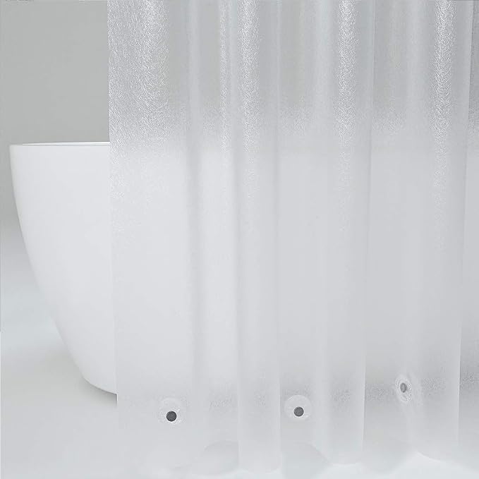 AooHome Shower Stall Curtain Liner for Small Size 54x72 Inch, 8G Eva RV Shower Curtain Frosted Pattern, Narrow Standing Single Water Repellent Shower Liner, Semi Transparent