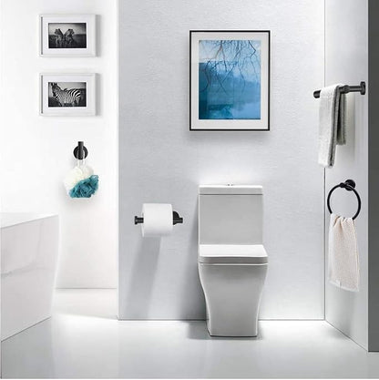 10pcs Matte Black Retractable Bathroom Hardware Set, | Including 24in Retractable Hand Bar, Toilet Paper Holders, Towel Rings, Multifunctional Robe Hooks