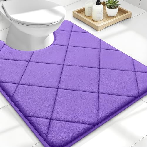 OLANLY Memory Foam Toilet Rugs U-Shaped 24x20, Ultra Soft and Absorbent