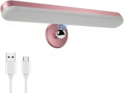 Wireless Vanity Lights for Mirror, Rechargeable Battery Operated Stick on Lamp, Adjustable Makeup Light, Cordless Magnetic LED Bar Renter Friendly Lighting Decor Gift, Pink