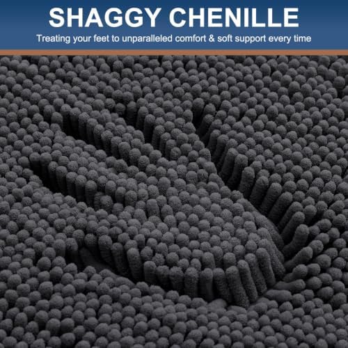 Smiry Bathroom Rugs 32X20, Luxury Chenille Extra Soft Absorbent Bath Mat
