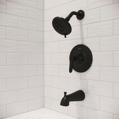 Pfister Weller Tub and Shower Trim Kit (Valve Sold Separately), Single Handle, Matte Black Finish, LG898WRB