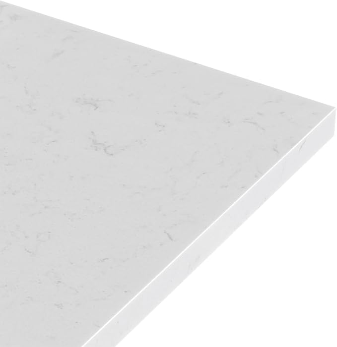 ARIEL Hepburn 60-inch Bathroom Vanity with Sink,Solid Wood, 1.5-inch Carrara White Quartz Countertop, Double Rectangular Porcelain Sink, 4 Soft Closing Doors, 6 Dovetail Drawers, White Oak