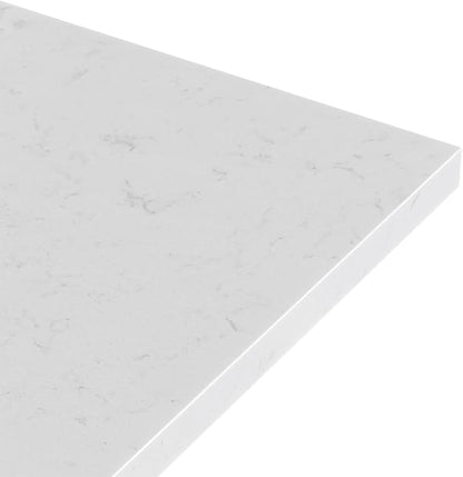 ARIEL Hepburn 60-inch Bathroom Vanity with Sink,Solid Wood, 1.5-inch Carrara White Quartz Countertop, Double Rectangular Porcelain Sink, 4 Soft Closing Doors, 6 Dovetail Drawers, White Oak