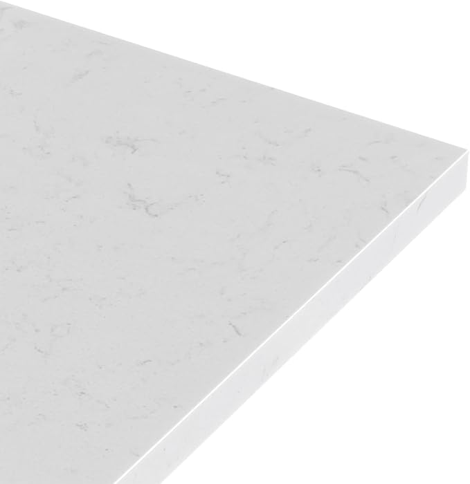ARIEL Hepburn 66-inch Bathroom Vanity with Sink,Solid Wood, 1.5-inch Carrara White Quartz Countertop, Double Rectangular Porcelain Sink, 4 Soft Closing Doors, 6 Dovetail Drawers, White Oak