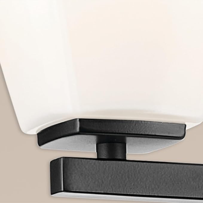 Kichler Marant 33.25" 4-Light Vanity Light with Opal Glass in Black, for Bathroom, Powder Room, Over a Mirror, (33.25" W x 9.5" H), 55217BK