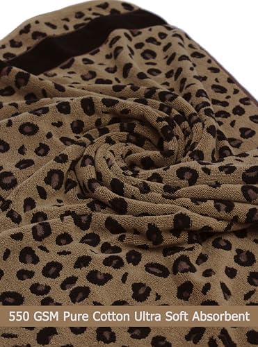 COTTON CRAFT 6 Piece Towel Set - 100% Cotton Animal Print Safari Towels