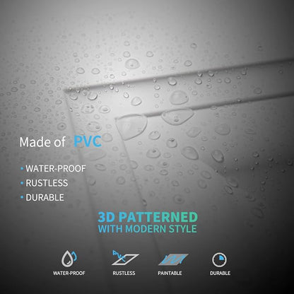 Art3d 24-Pack Square Drop Ceiling Tile 2ft x 2ft in White, PVC Ceiling Panel 24 x 24in. - Compatible with 15/16" Drop Ceil Grid System