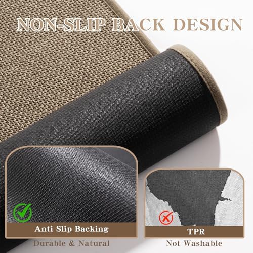 chakme Bathroom Rugs Mat 36x25, Ultra Thin Non Slip Bath Mat Large Quick Dry Absorbent Bath Mat for Bathroom Floor, (Dark Beige, 36"x25")